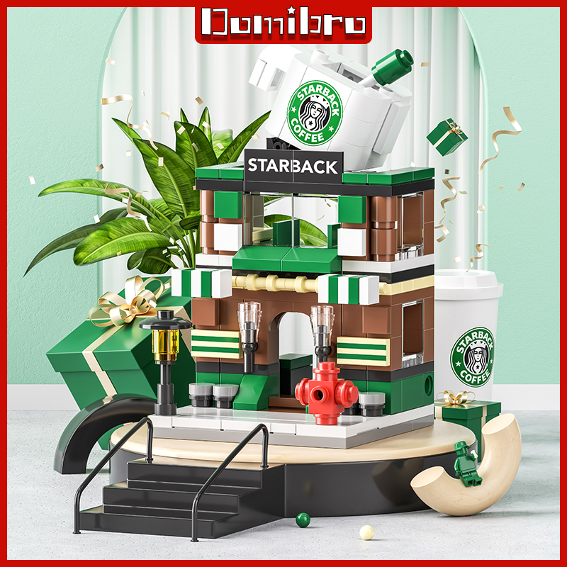 [168 CHI TIẾT] Bộ đồ chơi lắp ráp Lego Starbucks Sáng tạo Cảnh quan thành phố 3D Mô hình trẻ em trai và trẻ em gái