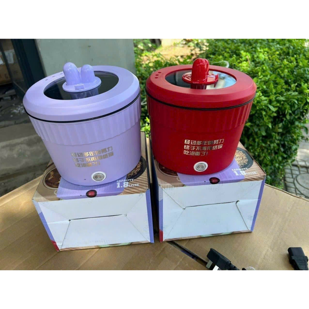 Nồi lẩu điện mini đa năng, ca nấu mì, cốc ăn lẩu Cô Đơn hotrend Trung Quốc dung tích 1.5L công suất 500W-LẨU CÔ ĐƠN