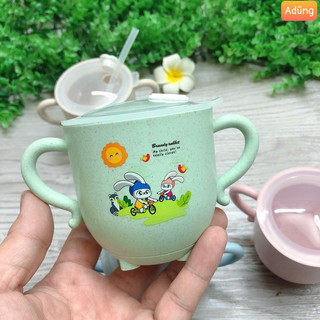 Cốc uống nước lúa mạch KÈM ỐNG HÚT cho bé