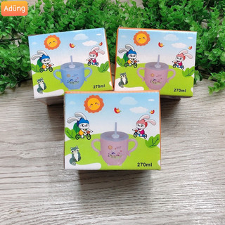 Cốc uống nước lúa mạch KÈM ỐNG HÚT cho bé