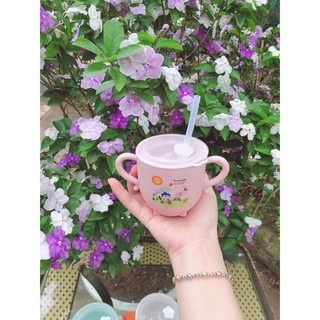 Cốc uống nước lúa mạch KÈM ỐNG HÚT cho bé