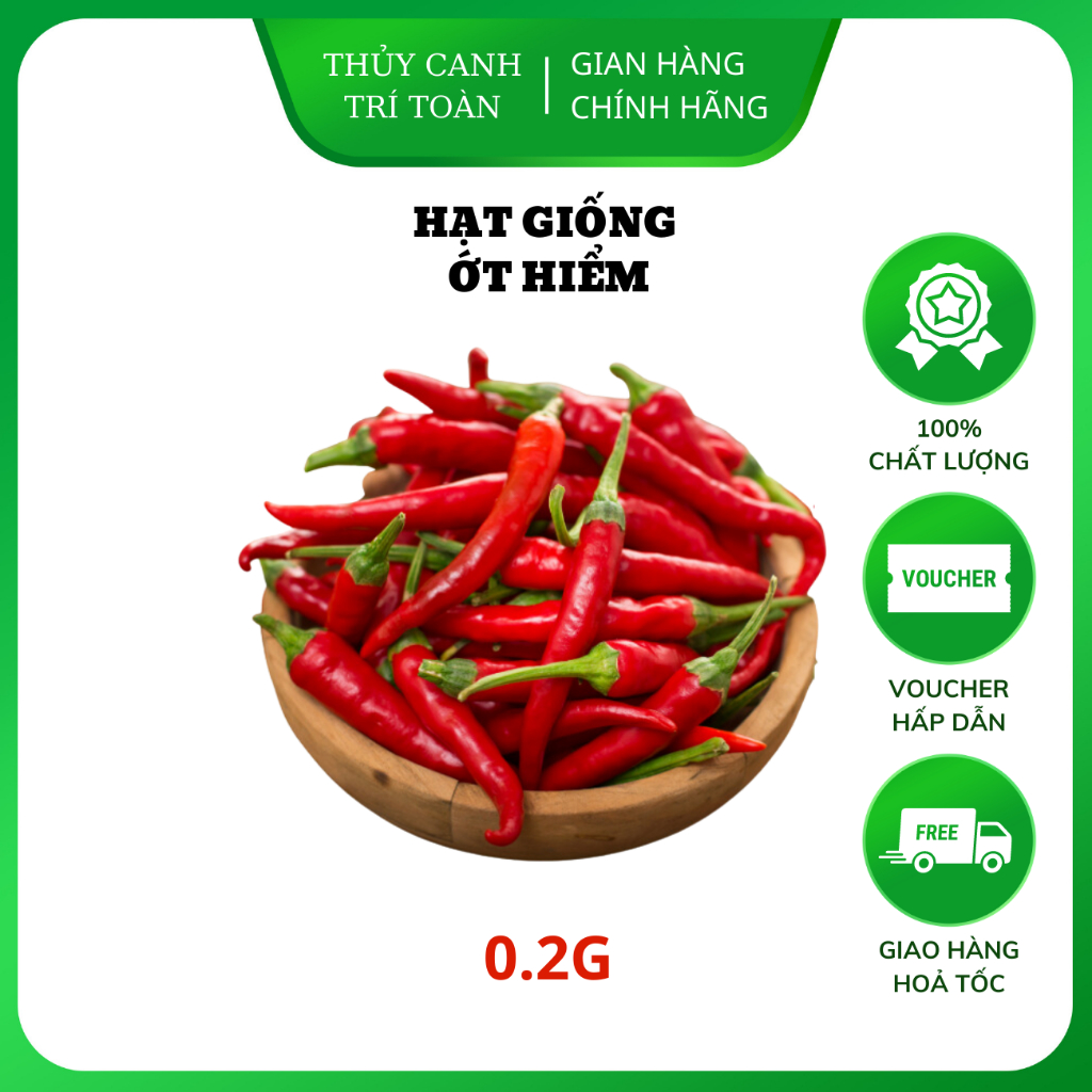 Hạt giống Ớt Hiểm siêu cay, siêu trái, trồng quanh năm - Hạt giống Rạng Đông