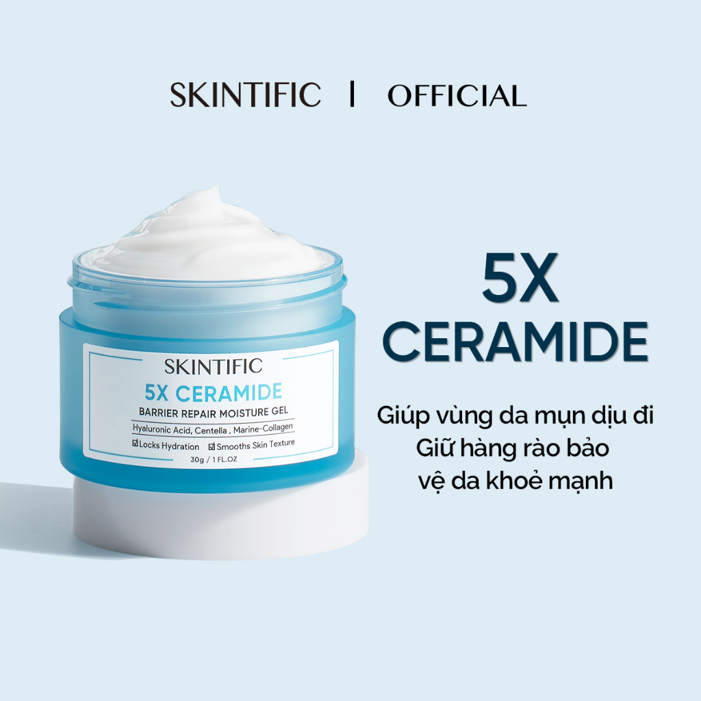 Gel dưỡng ẩm cho da khoẻ mạnh 5X Ceramide Gel dưỡng ẩm SKINTIFIC 30g