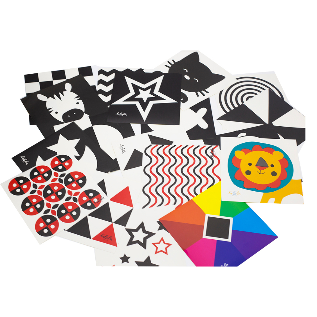 Bộ thẻ kích thích thị giác cho bé - Thẻ gấp và thẻ decal dán tường