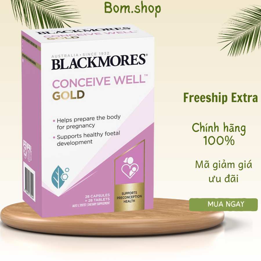 (Date mới)Bổ trứng Blackmore viên uống tăng khả năng thụ thai của Úc mẫu mới Bom.shop