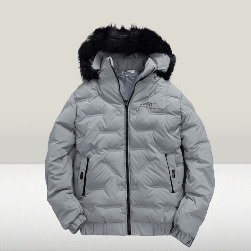 Áo khoác nam, áo khoác phao nam bóng mũ lông in chữ mùa đông. AK29