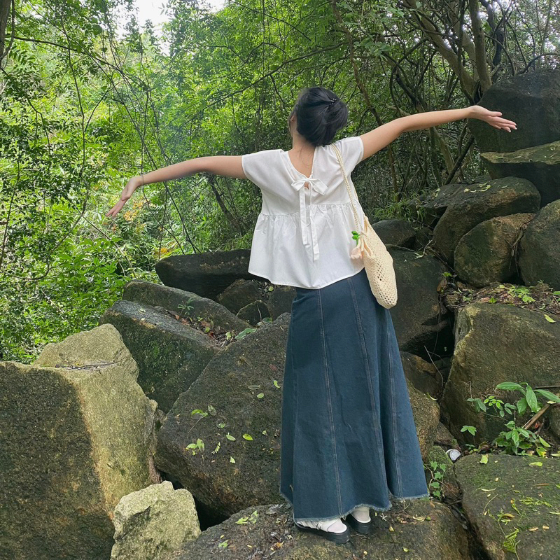 Áo babydoll thắt nơ phía sau - Aufra studio