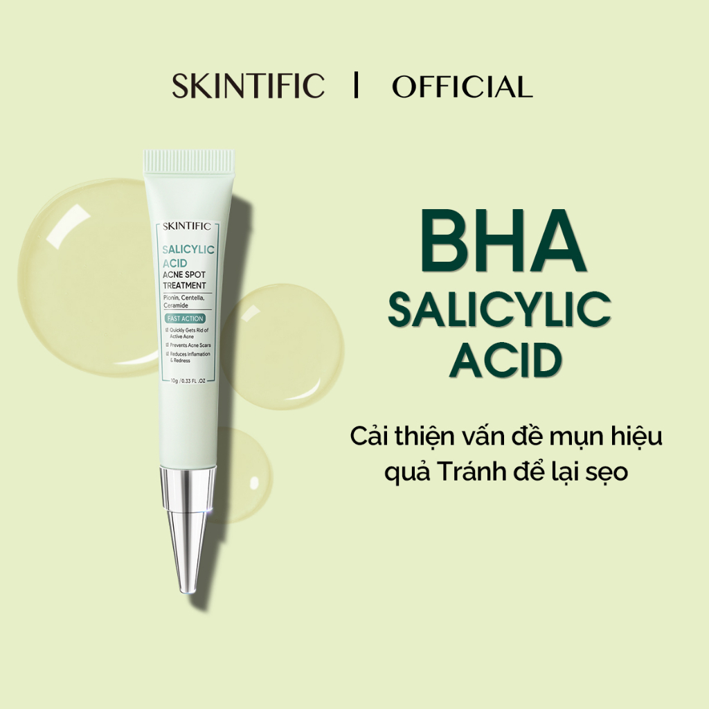 Gel chấm lên mụn 2% BHA SKINTIFIC 10g