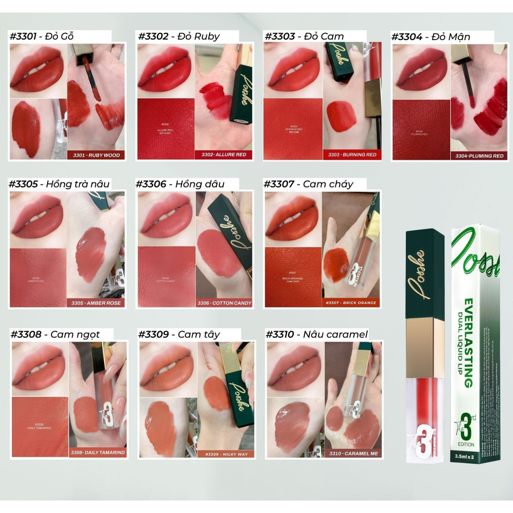 Son Posshe Siêu Lì 2 Đầu Không Trôi - 2 Version Chính Hãng