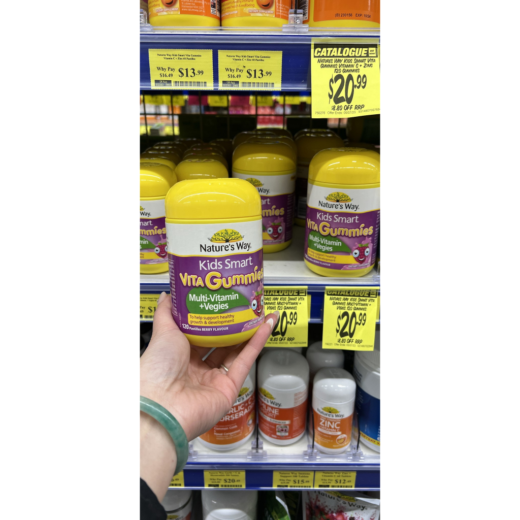Kẹo dẻo bổ sung vitamin và rau củ Multi-vitamin Vegies Nature's way 60v và 120v - hàng Úc