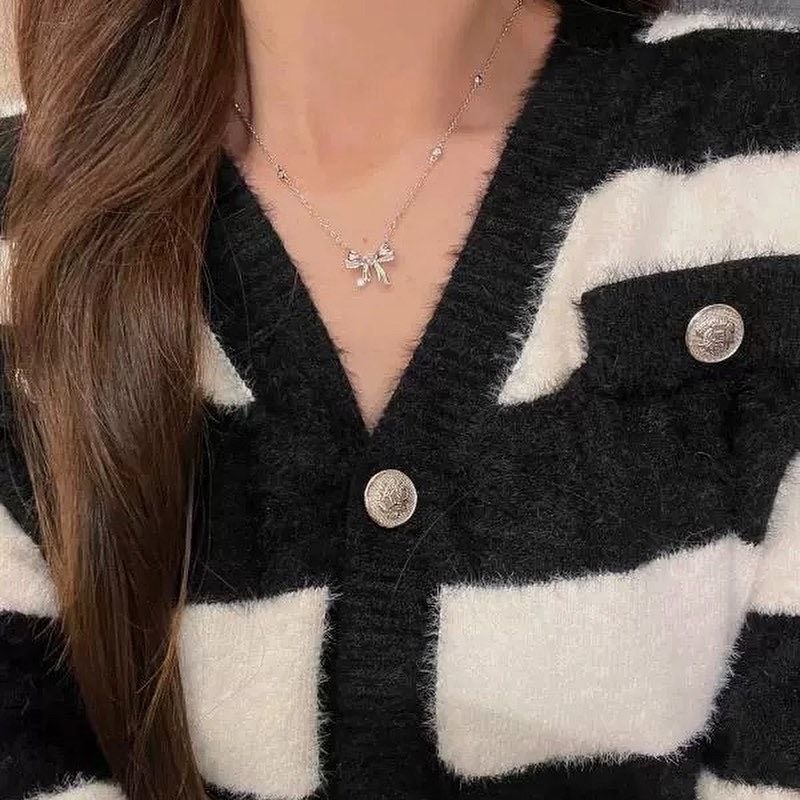 Dây Chuyền Nơ Đính Đá - TS1758 - Bcorner