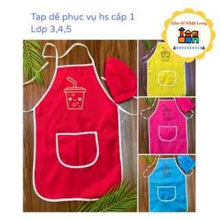 Bộ tạp dề + nón mũ 2 lớp cho bé học vẽ, nấu ăn, làm bánh. bộ tạp dề cho bé mầm mon, tiểu học, trung học, cô giáo