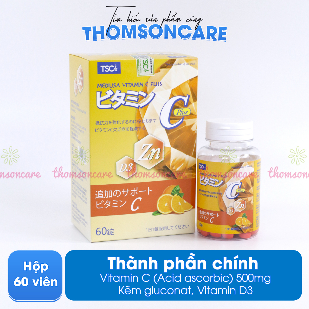 Combo L Cystine 60v và Vitamin C có kẽm 60v giúp trắng da, cho người bị mụn vitamin c dhc lcystine