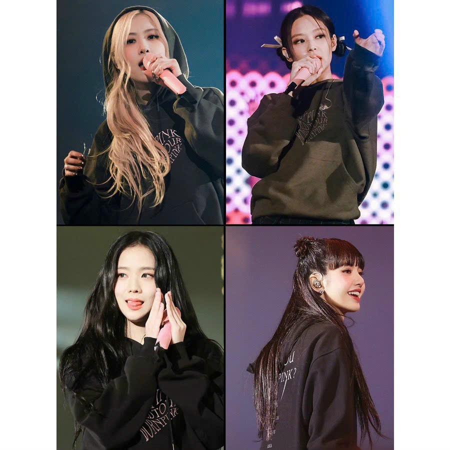 Áo khoác Blackpink Hoodies, Áo khoác hoodie nữ Born Pink giống Black Pink dễ thương, áo hoodie nữ mặc concert, Áo nỉ dái