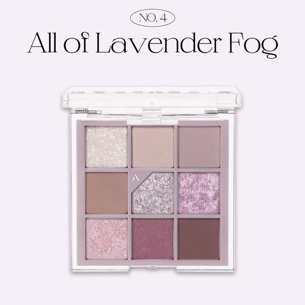 Bảng Phấn Mắt 9 Ô Unleashia Glitterpedia Eye Palette 01 02 03 04 05 06 07 All of Glitter Brown Coralpink Lavender Fog