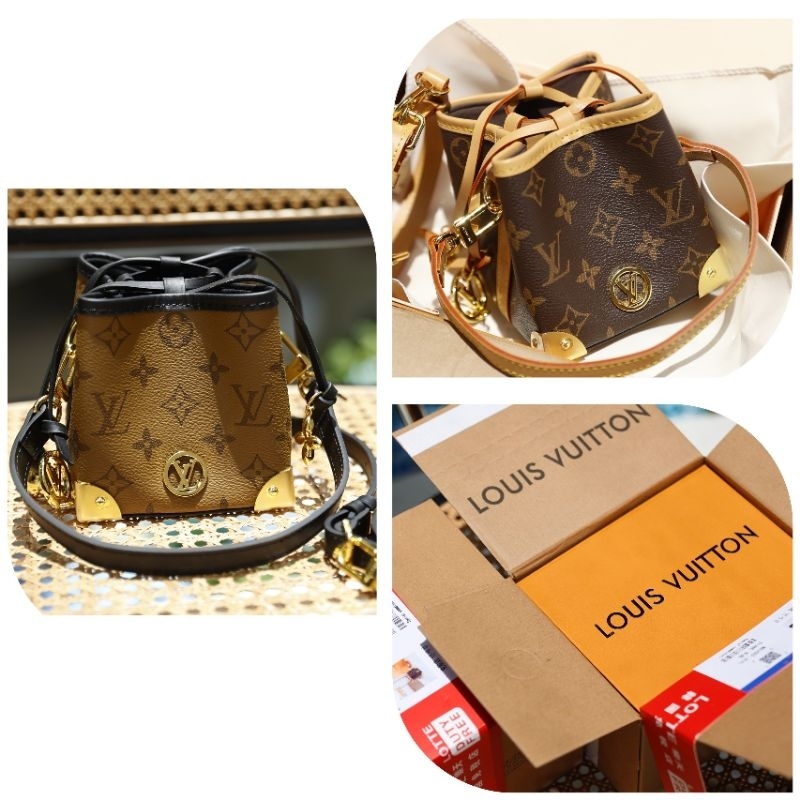 Túi xách nữ thời trang LV Noe mini da thật 100% kèm 2 quai thay đổi sz12cm phụ kiện đẹp chuẩn auth full 2 box