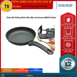 [Chính hãng] Chảo Đá Chống Dính Siêu Bền Sunhouse size 18-22-24-26-28-30 cm Bảo hành 12 tháng