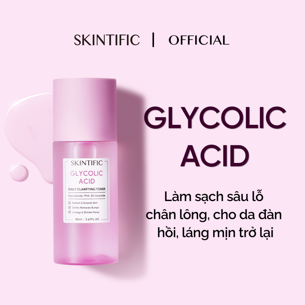 Toner AHA làm sạch da hàng ngày SKINTIFIC 80ml