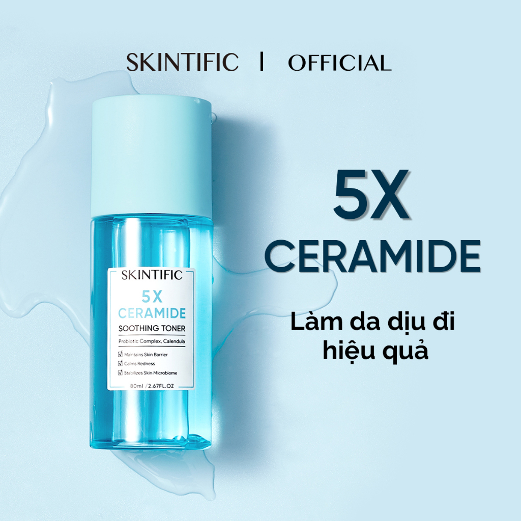 Toner làm da dịu đi 5X Ceramide SKINTIFIC 80ml