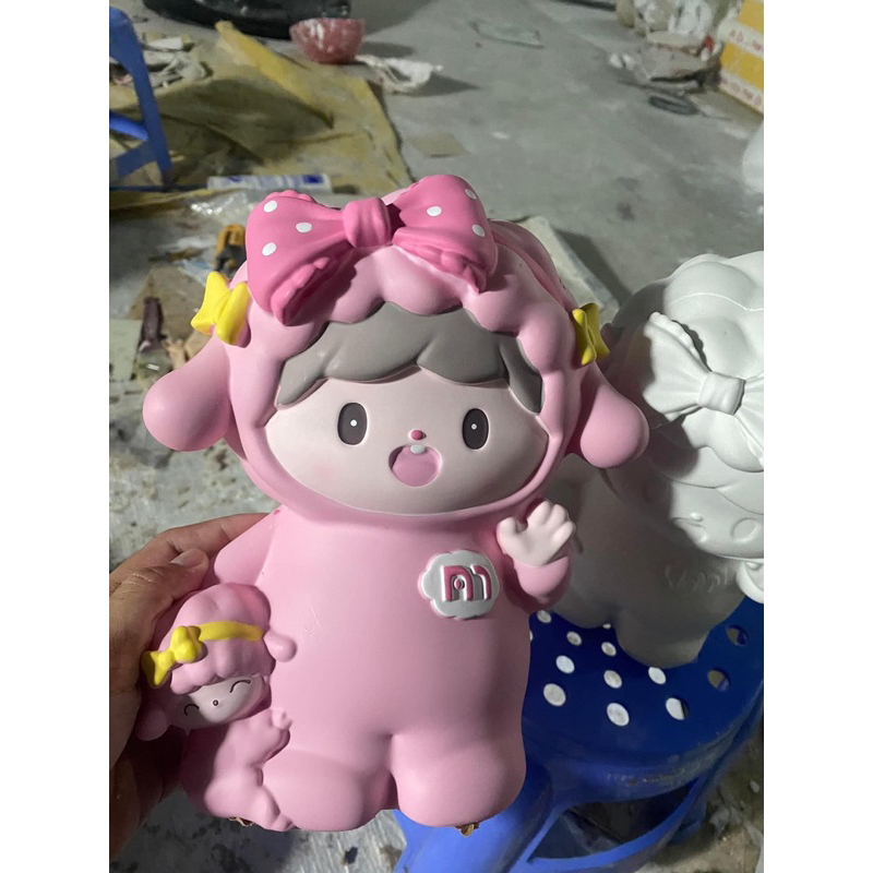 Tượng tô màu thạch cao size đại 21-25cm tặng kèm màu cọ