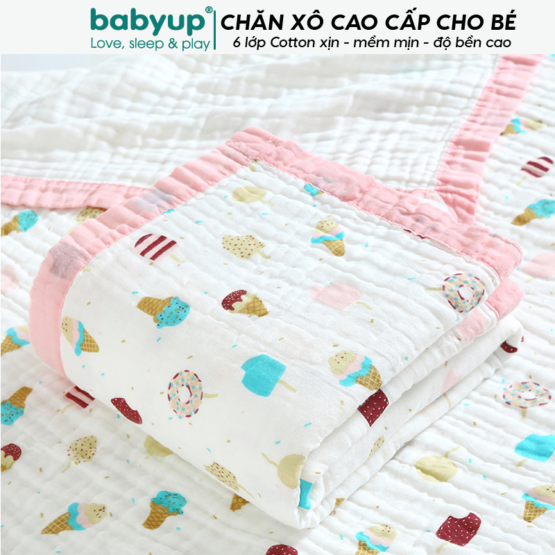 Chăn xô cho bé 6 lớp, đa năng, mềm mại, cao cấp Babyup