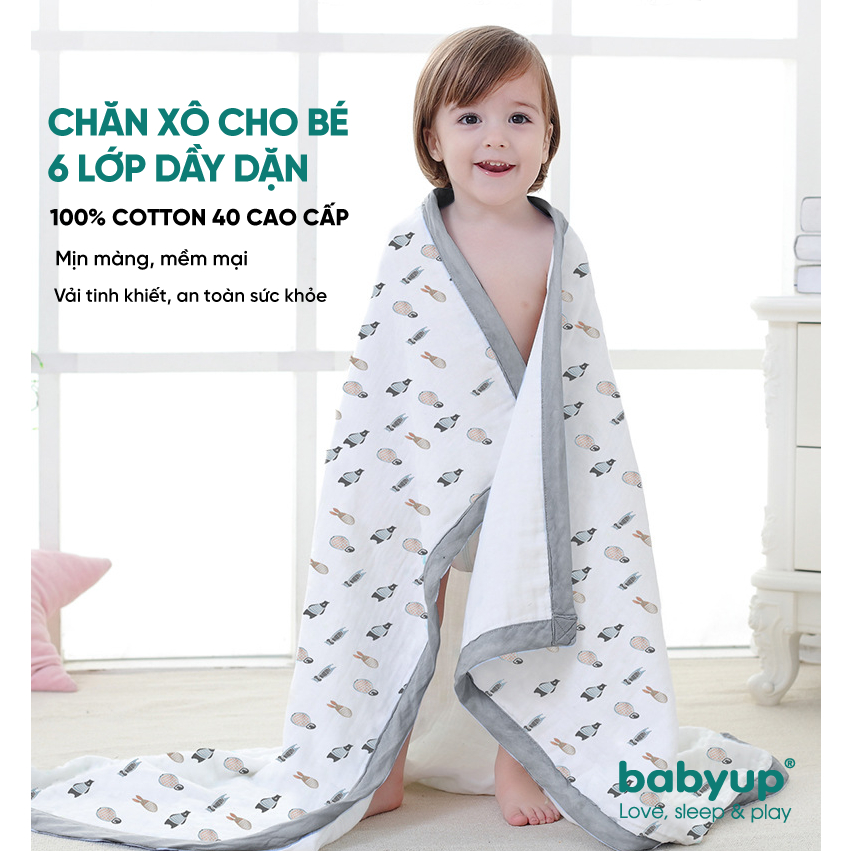 Chăn xô Babyup dành cho bé, giúp giữ ẩm, thoáng khí, đa năng, cao cấp