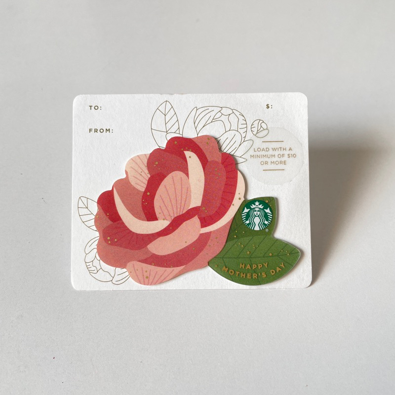 1502 THẺ STARBUCKS NHỰA US HÌNH HOA HAPPY MOTHER'S DAY, thẻ có trầy (thẻ đã sử dụng, dùng để sưu tầm)
