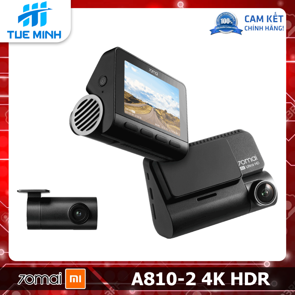 Camera hành trình 70mai A810-2 4K HDR - Chất lượng ghi hình đỉnh cao kèm Cam sau RC12