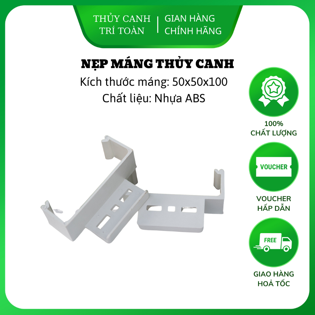 Nẹp nhựa dùng để cố định máng trồng rau thủy canh loại 50x50x100