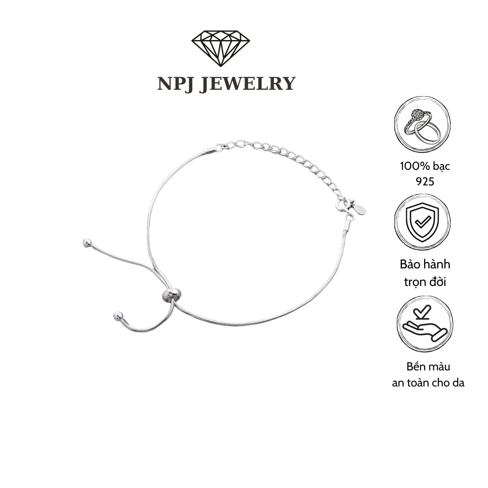Vòng mì rút bạc NPJ có thể đeo được cả chân và tay dành cho nữ V120