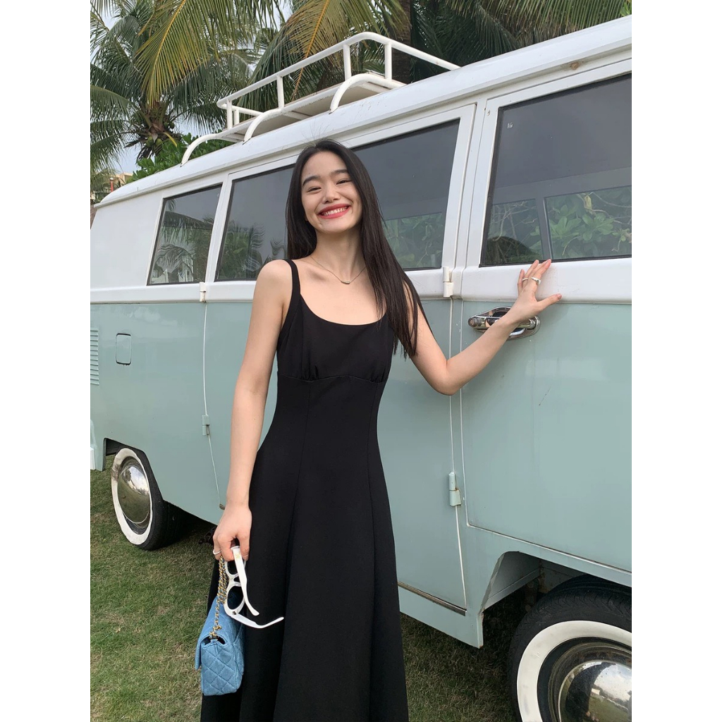 Váy Hai Dây Dáng Xòe Hack Dáng, Đầm Dáng Dài Phong Cách Hàn Quốc Siêu Xinh - Lilly Dress