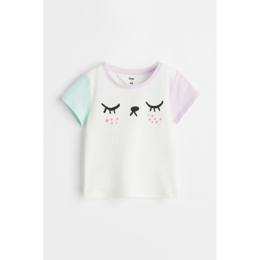 Áo cotton bé gái linic H&M