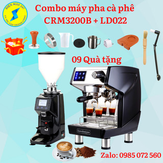 Combo máy pha cà phê gemilai crm3200b và máy xay cà phê ld022