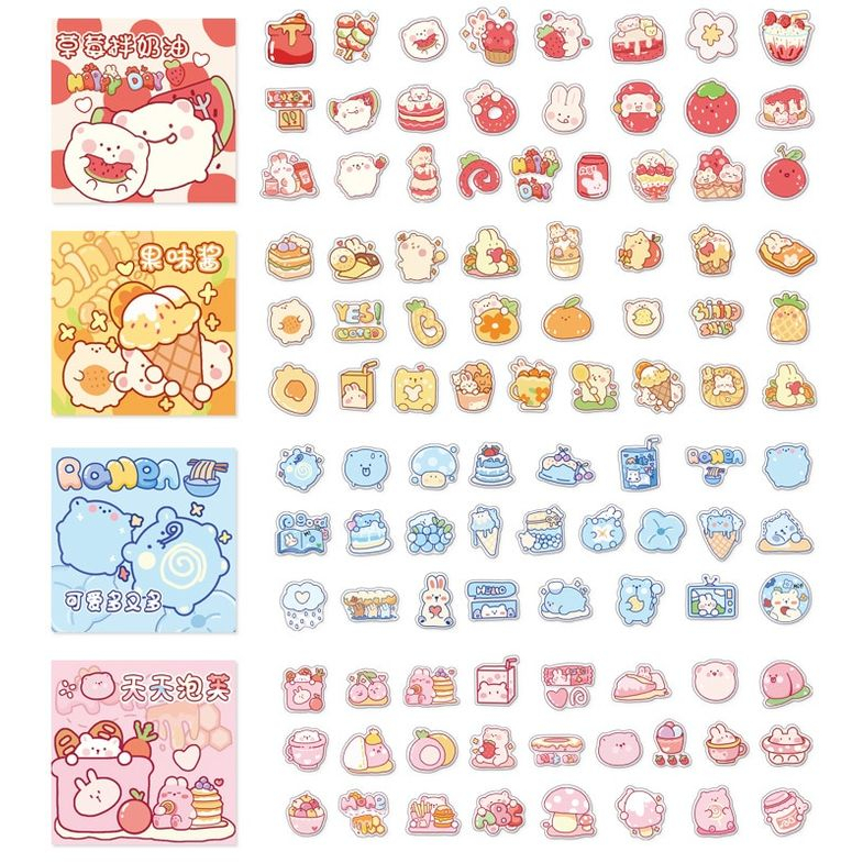 Nhãn dán Yosunlix họa tiết dễ thương trang trí thủ công