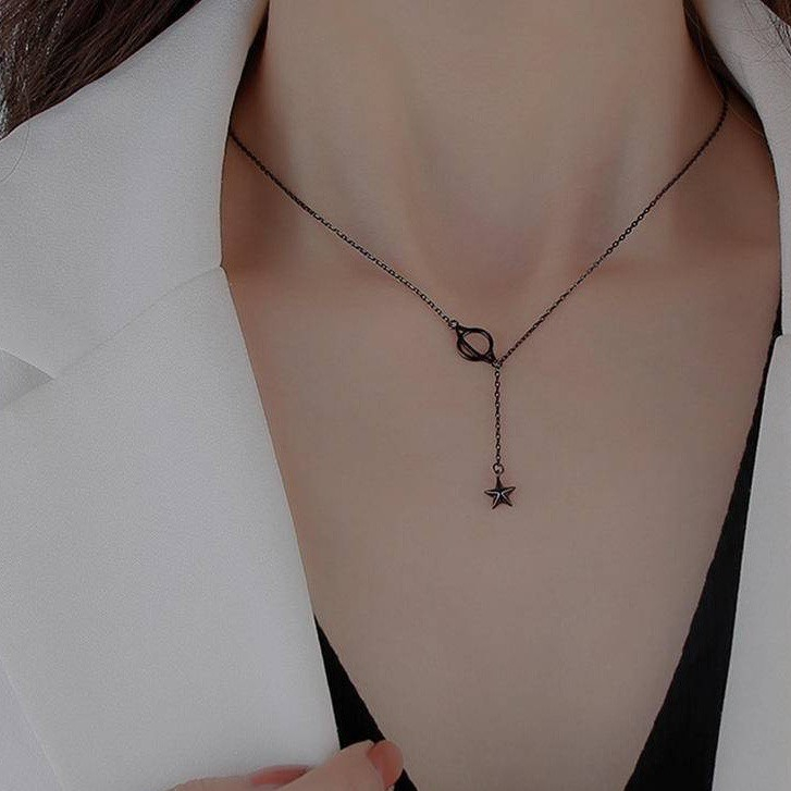 Vòng Cổ Choker Dành Cho Nữ / Vòng Tay Hình Hành Tinh Đen BellaDonna