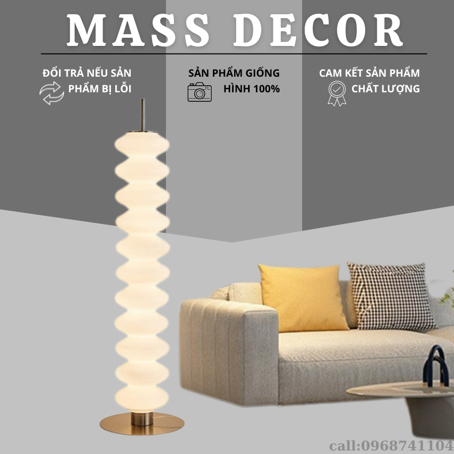 Đèn Sàn, Đèn Cây Đứng Milano Tube Lamp Đan Mạch Phong Cách Bắc Âu Sang Trọng - Decor Phòng Khách, Phòng Ngủ