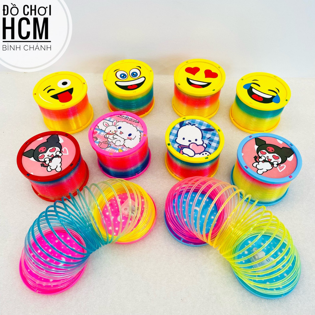 Đồ chơi trẻ em lò xo cầu vòng ma thuật có đèn chiếu sáng rainbow dễ thương dành cho bé khám phá, giảm stress