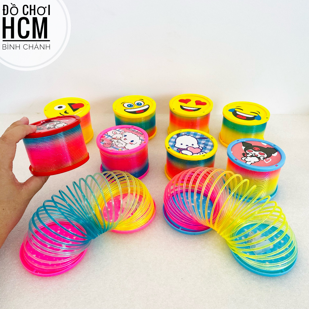 Đồ chơi trẻ em lò xo cầu vòng ma thuật có đèn chiếu sáng rainbow dễ thương dành cho bé khám phá, giảm stress