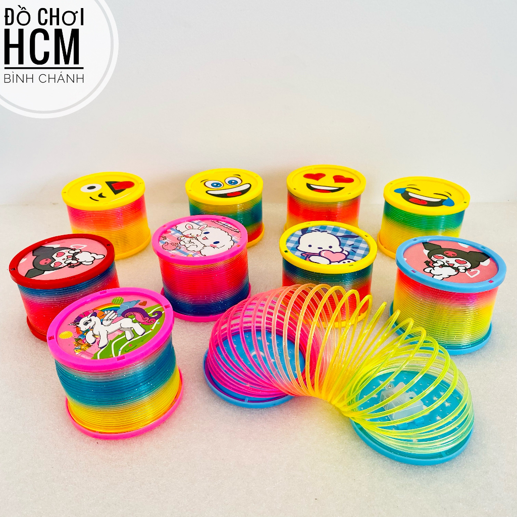 Đồ chơi trẻ em lò xo cầu vòng ma thuật có đèn chiếu sáng rainbow dễ thương dành cho bé khám phá, giảm stress