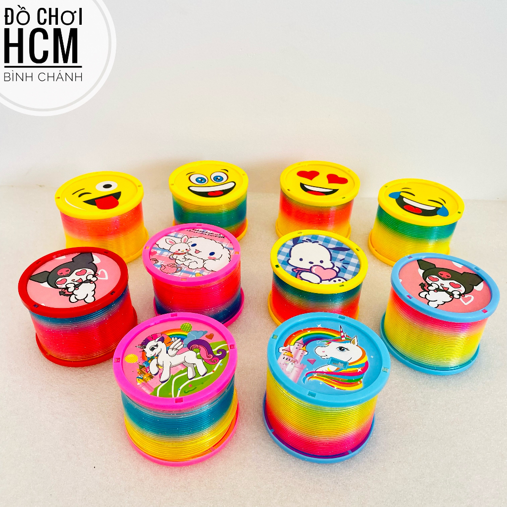 Đồ chơi trẻ em lò xo cầu vòng ma thuật có đèn chiếu sáng rainbow dễ thương dành cho bé khám phá, giảm stress