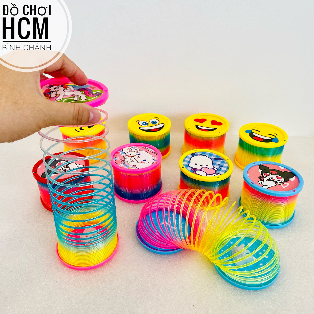 Đồ chơi trẻ em lò xo cầu vòng ma thuật có đèn chiếu sáng rainbow dễ thương dành cho bé khám phá, giảm stress