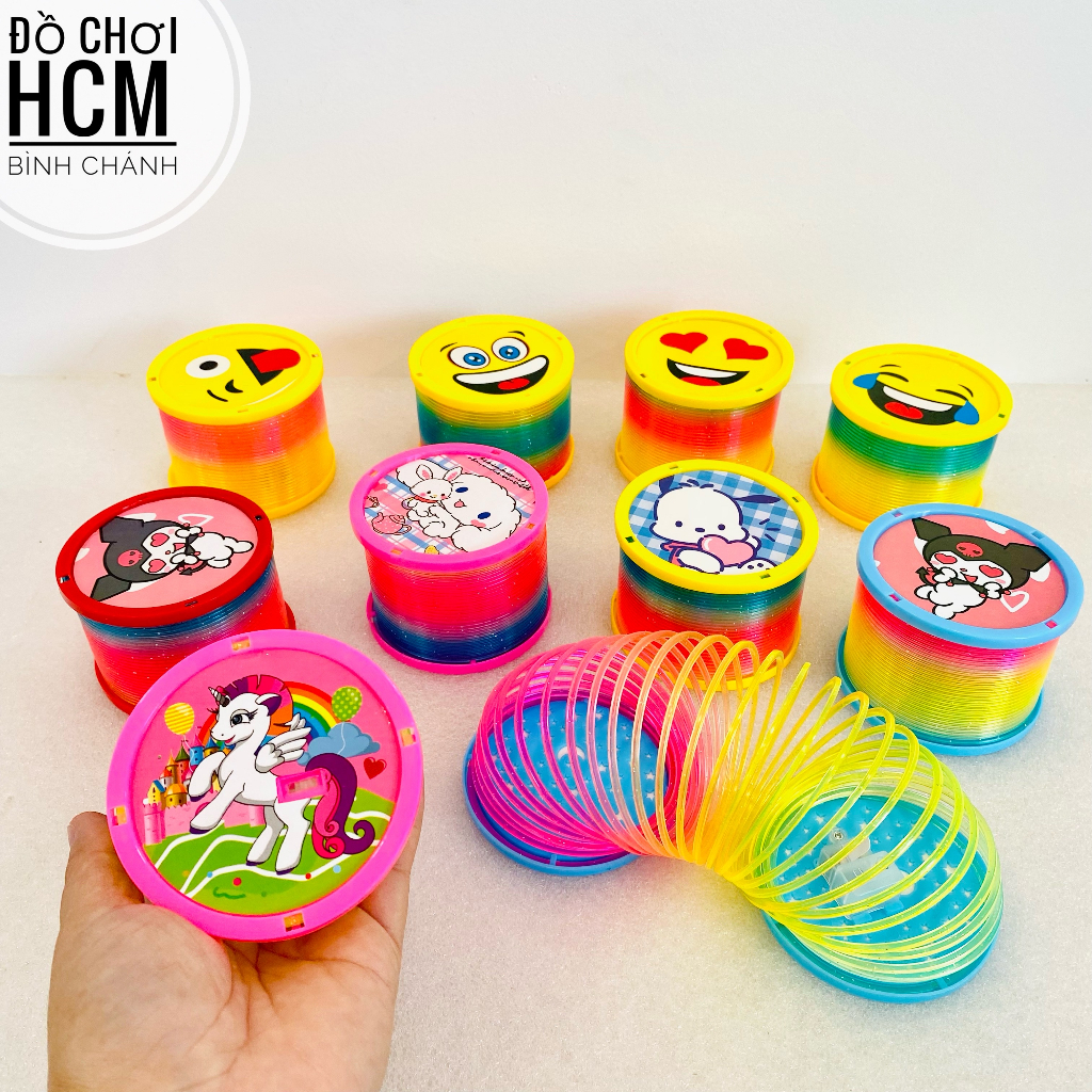 Đồ chơi trẻ em lò xo cầu vòng ma thuật có đèn chiếu sáng rainbow dễ thương dành cho bé khám phá, giảm stress