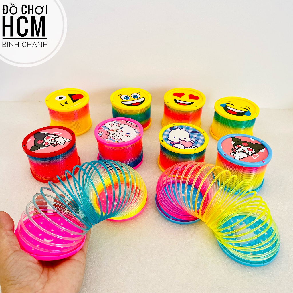 Đồ chơi trẻ em lò xo cầu vòng ma thuật có đèn chiếu sáng rainbow dễ thương dành cho bé khám phá, giảm stress