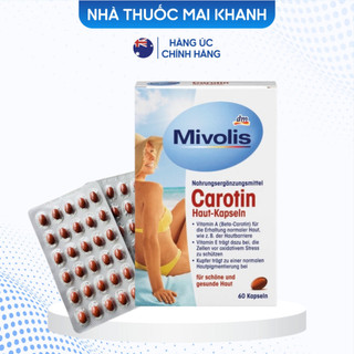 Viên uống chống nắng Mivolis Carotin 60 viên hàng Đức