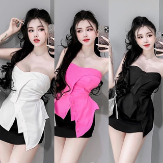 Áo ống xinh cúp ngực lệch tà mới a900