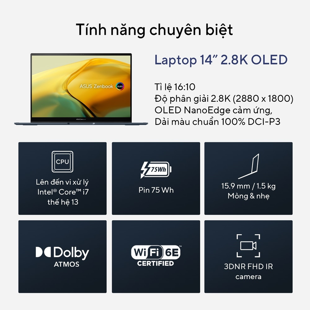 Laptop Asus Zenbook 14 Flip OLED UP3404VA-KN038W (Core i5-1340P | 16GB | 14" OLED)
