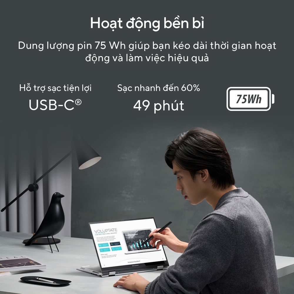 Laptop Asus Zenbook 14 Flip OLED UP3404VA-KN038W (Core i5-1340P | 16GB | 14" OLED)