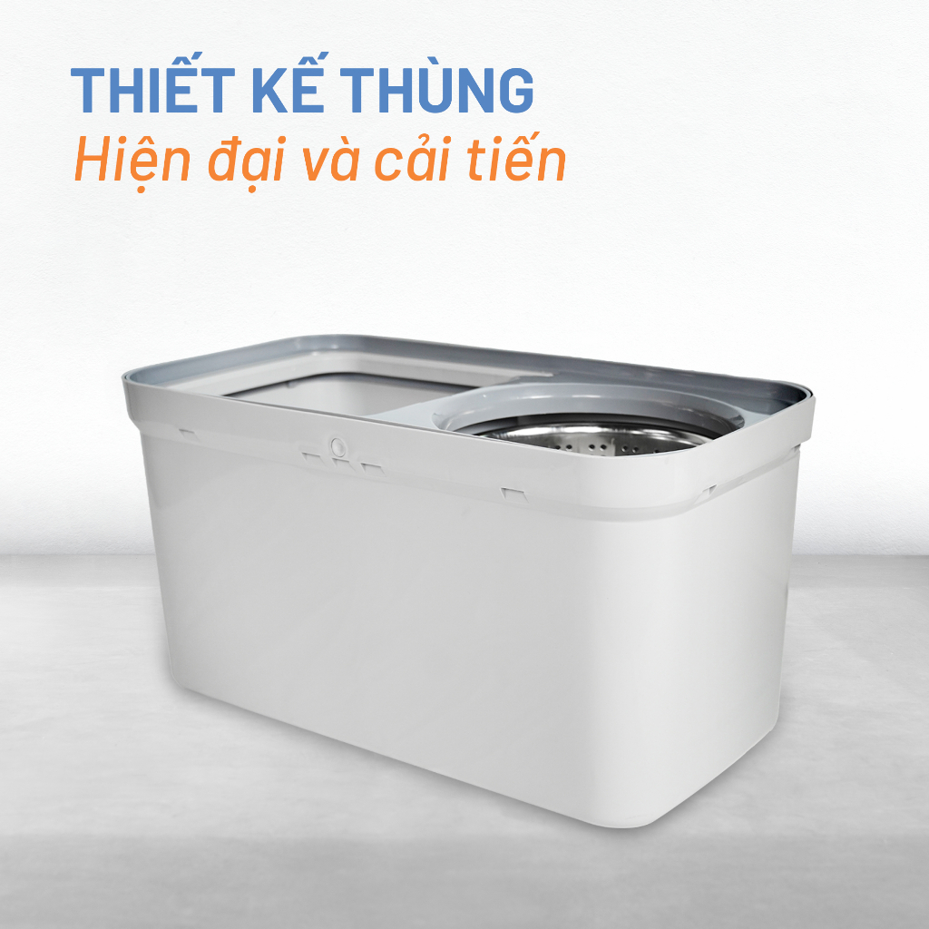 Bộ lau nhà Homeplus X10 Megahome Saigoncook có lồng vắt và cây lau inox, bông lau siêu thấm hút