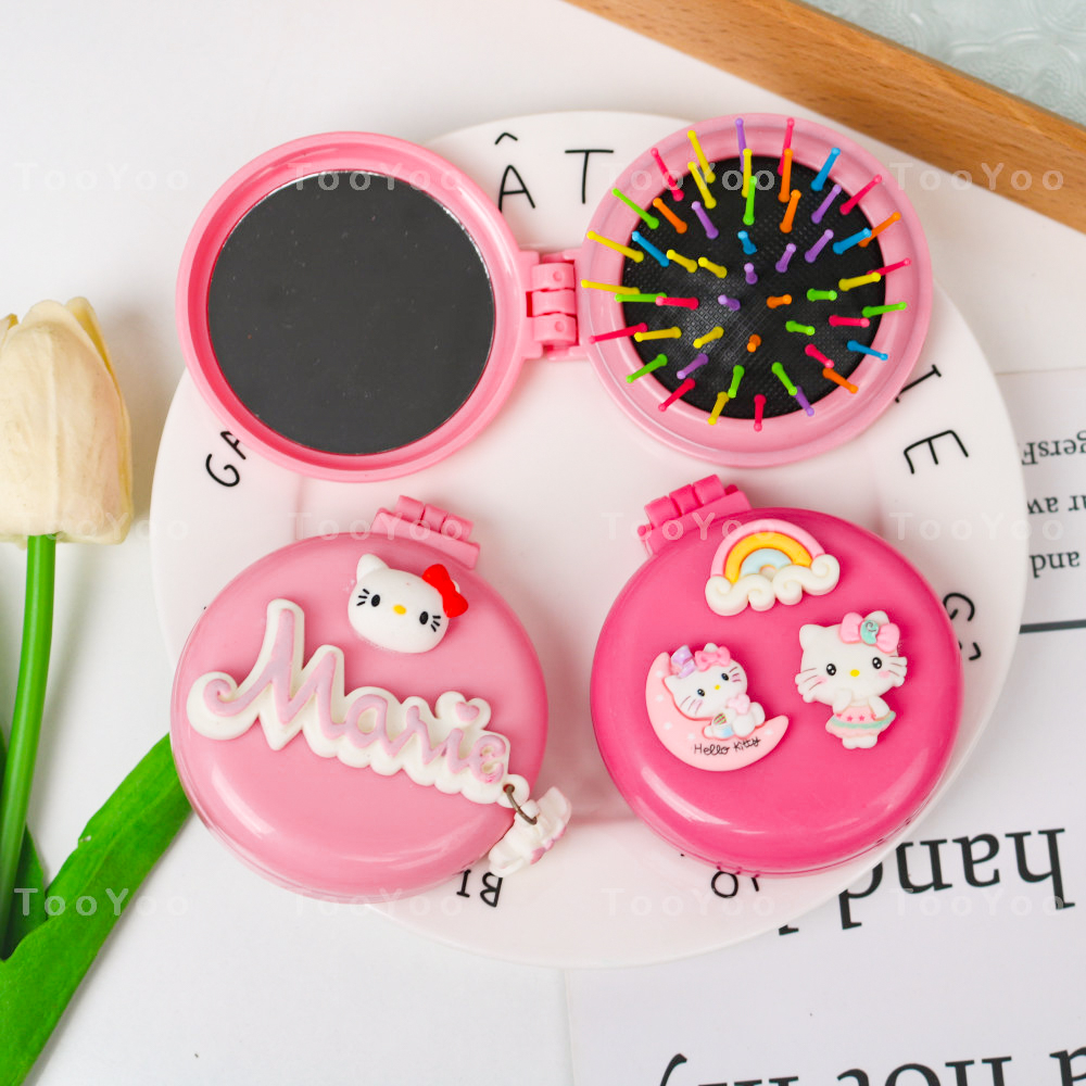 Lược gai kèm gương Hello Kitty dễ thương cute TooYoo BK00254