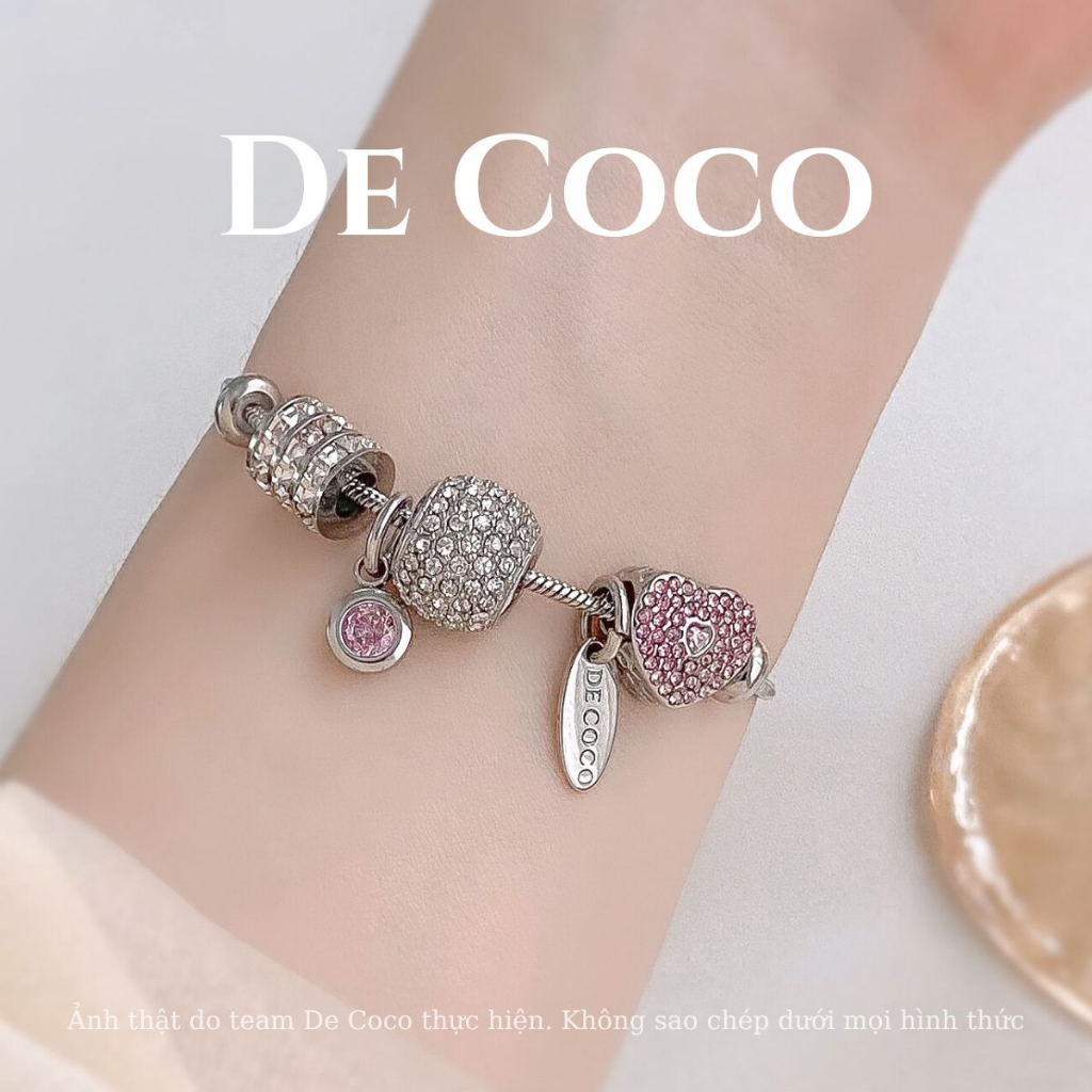 Vòng tay nữ De Coco Charmy Hồng dây rút (kèm túi hộp thiệp)